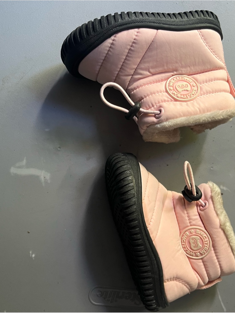 Kids Pink Waterproof Snow Boots with Cozy Faux Fur